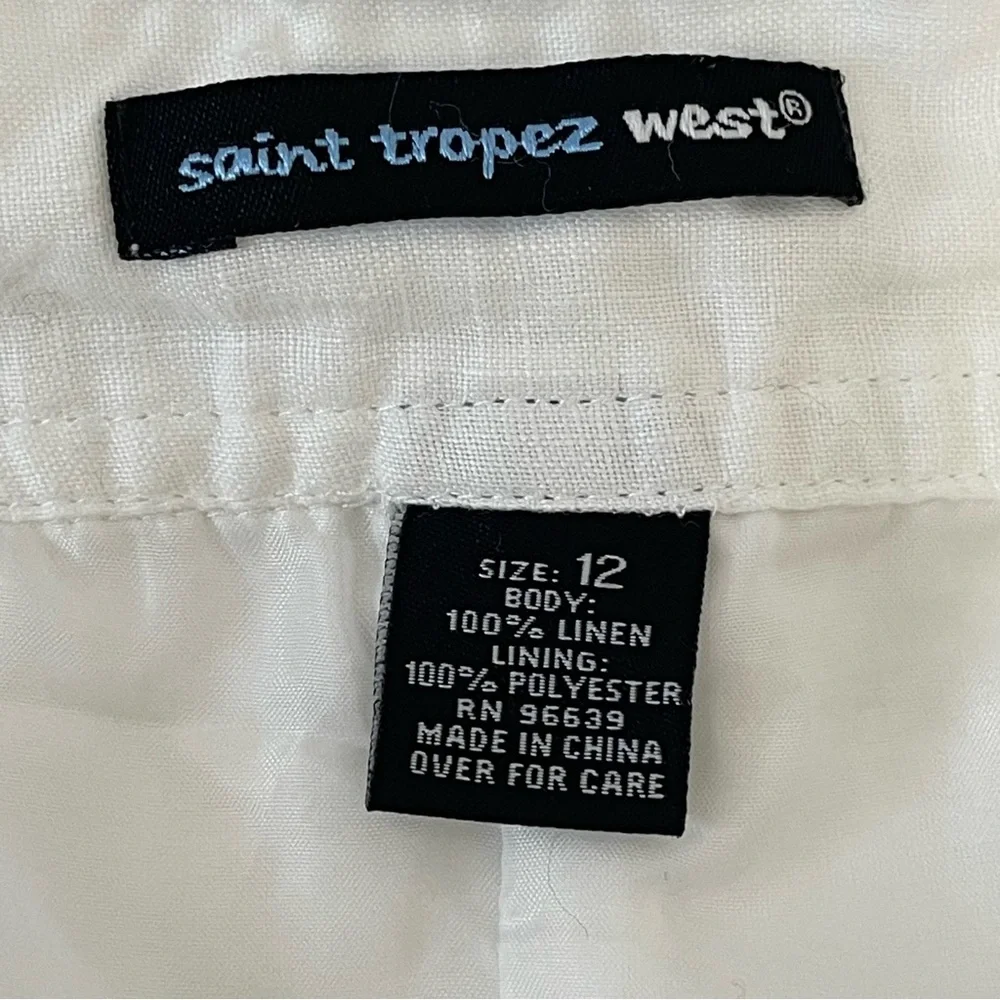 Saint Tropez West White Linen Skirt Size 12 - Picture 9 of 9